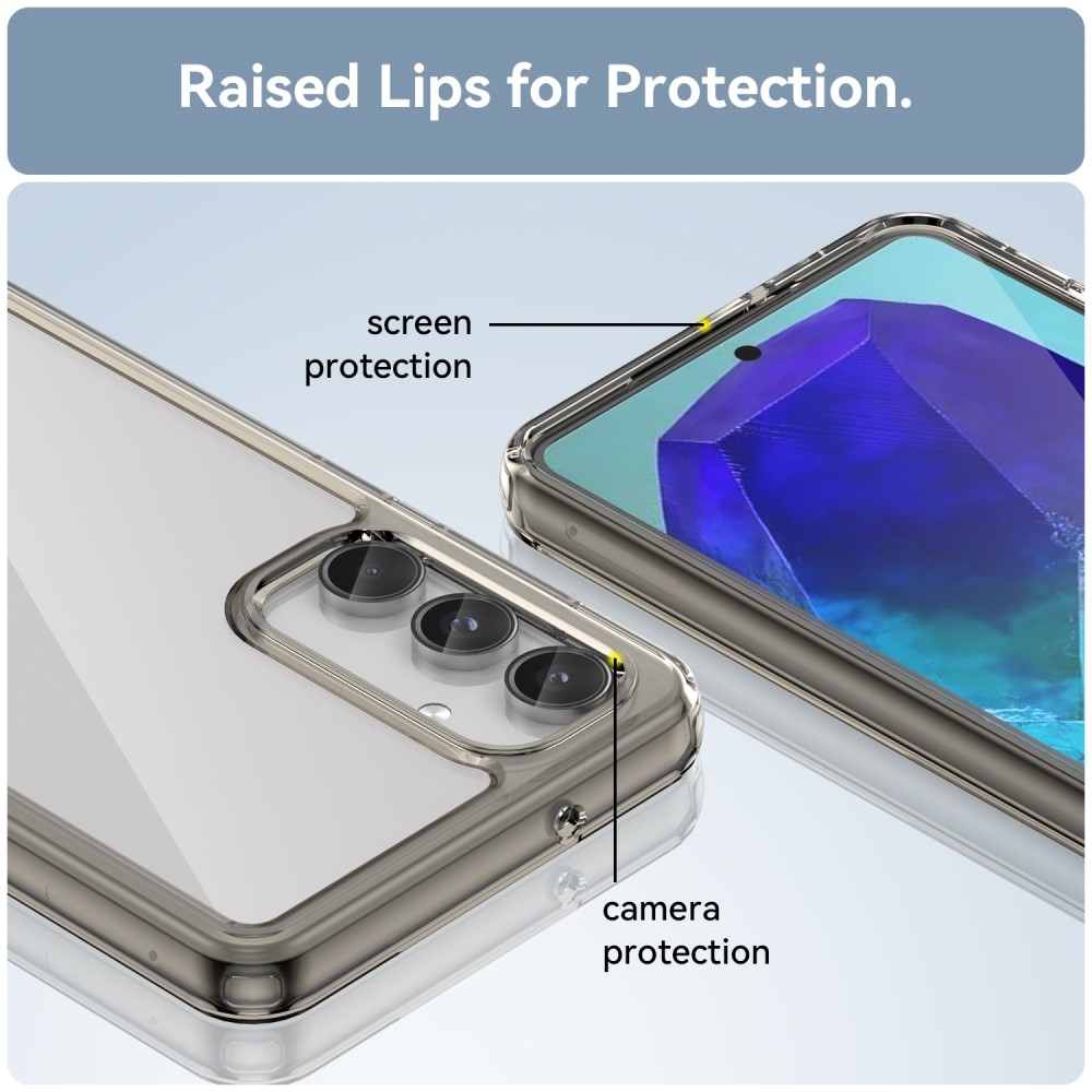 Gelový obal s pevnými zády na Samsung Galaxy M55 5G - šedý