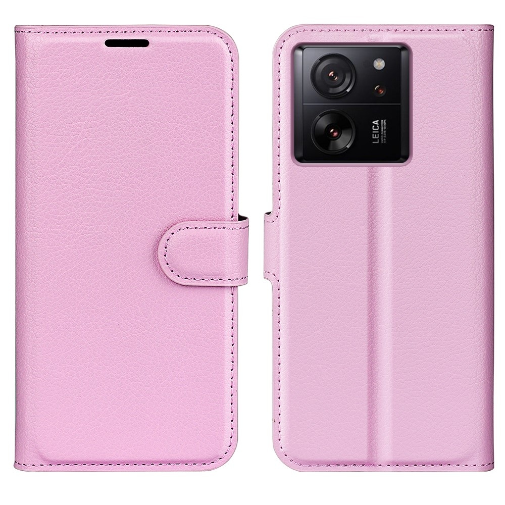 Litchi knížkové pouzdro na Xiaomi 13T/13T Pro - růžové