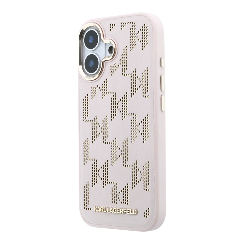 Karl Lagerfeld PU Perforated Monogram MagSafe Zadní Kryt pro iPhone 17 Pink