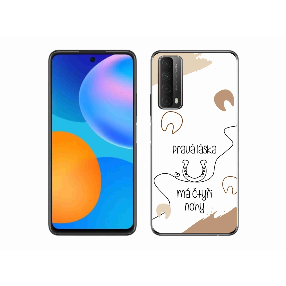 Gelový kryt mmCase na Huawei P Smart (2021) - koňský motiv bílé pozadí