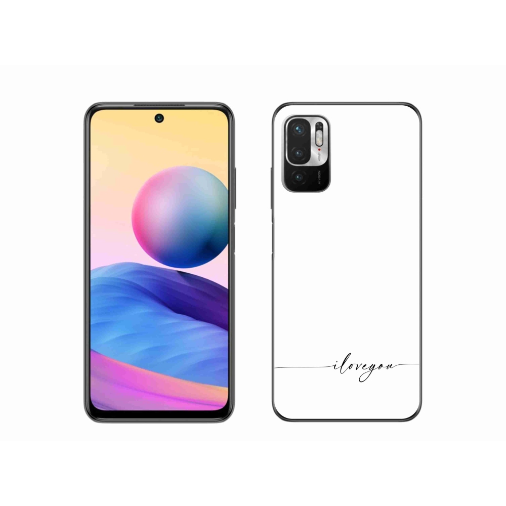 Gelový kryt mmCase na Xiaomi Redmi Note 10 5G - I love you bílé pozadí