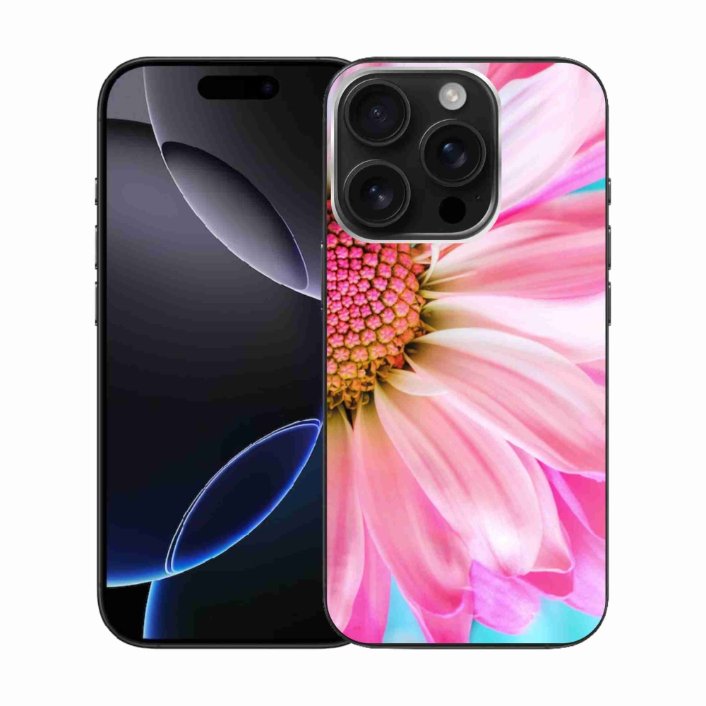 Gelový kryt mmCase na iPhone 16 Pro - růžová květina