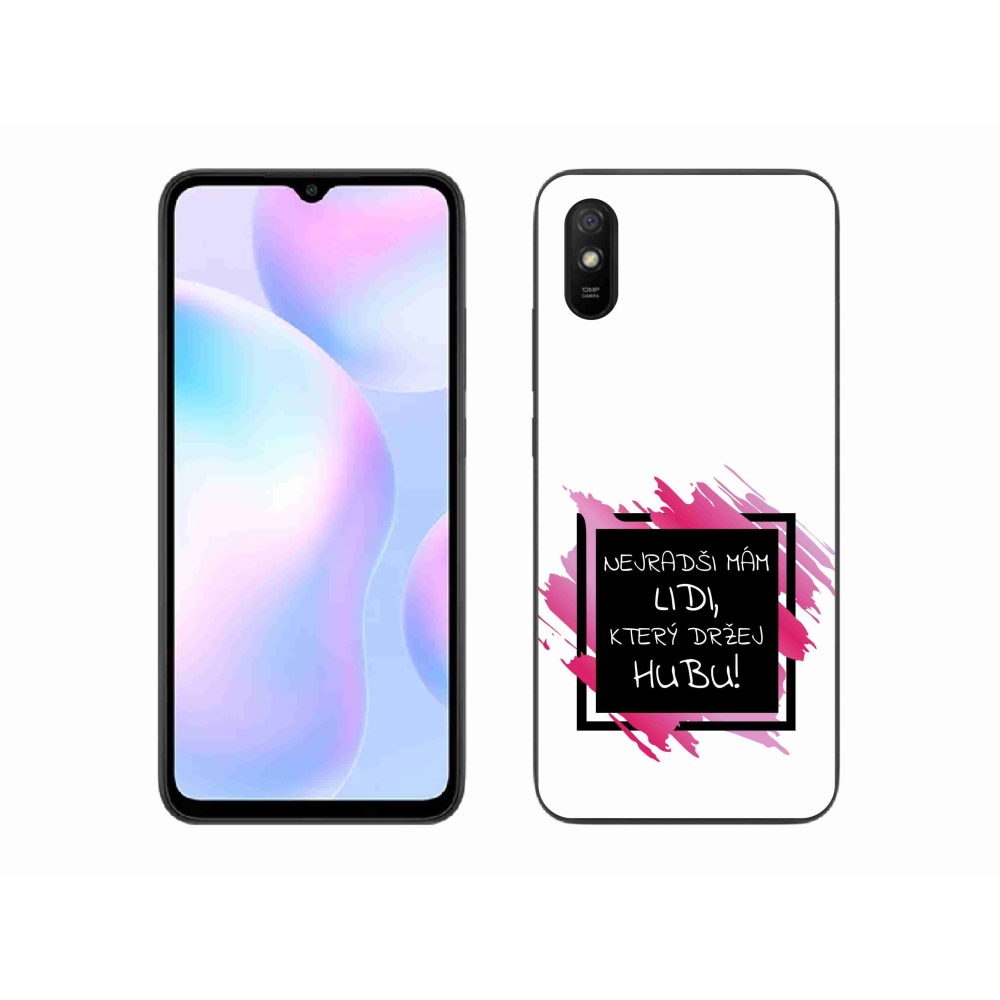Gelový kryt mmCase na Xiaomi Redmi 9AT - vtipný text 7 černobílé pozadí