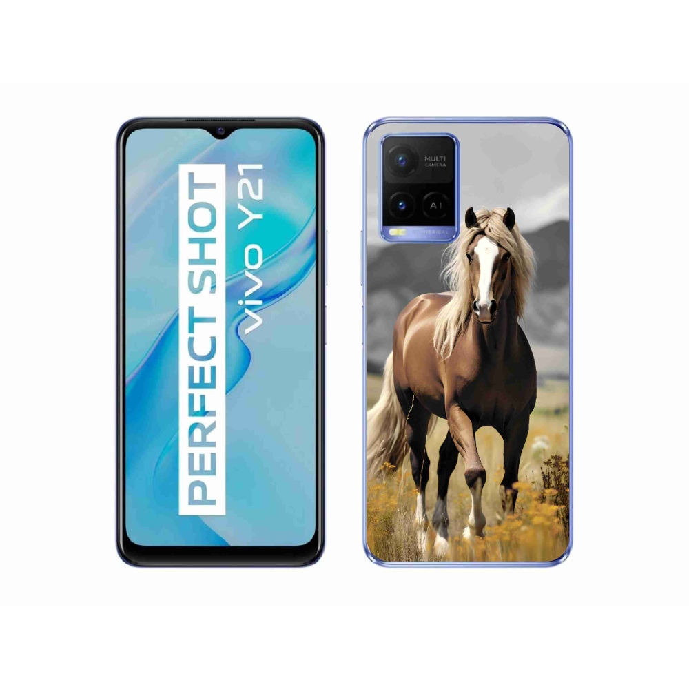 Gelový kryt mmCase na Vivo Y21/Y21s/Y33s - hnědý kůň 1