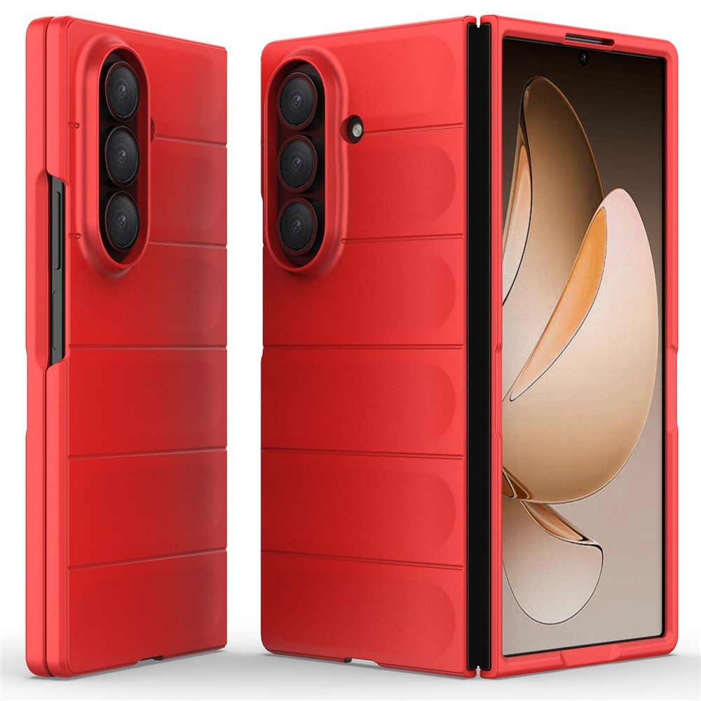 Rugg odolný gelový obal na Samsung Galaxy Z Fold7 5G - červený