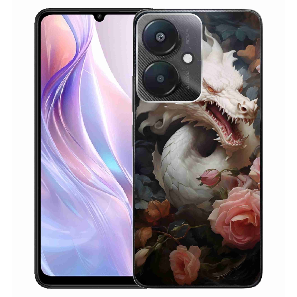 Gelový kryt mmCase na Xiaomi Redmi 13C 5G - bílý drak