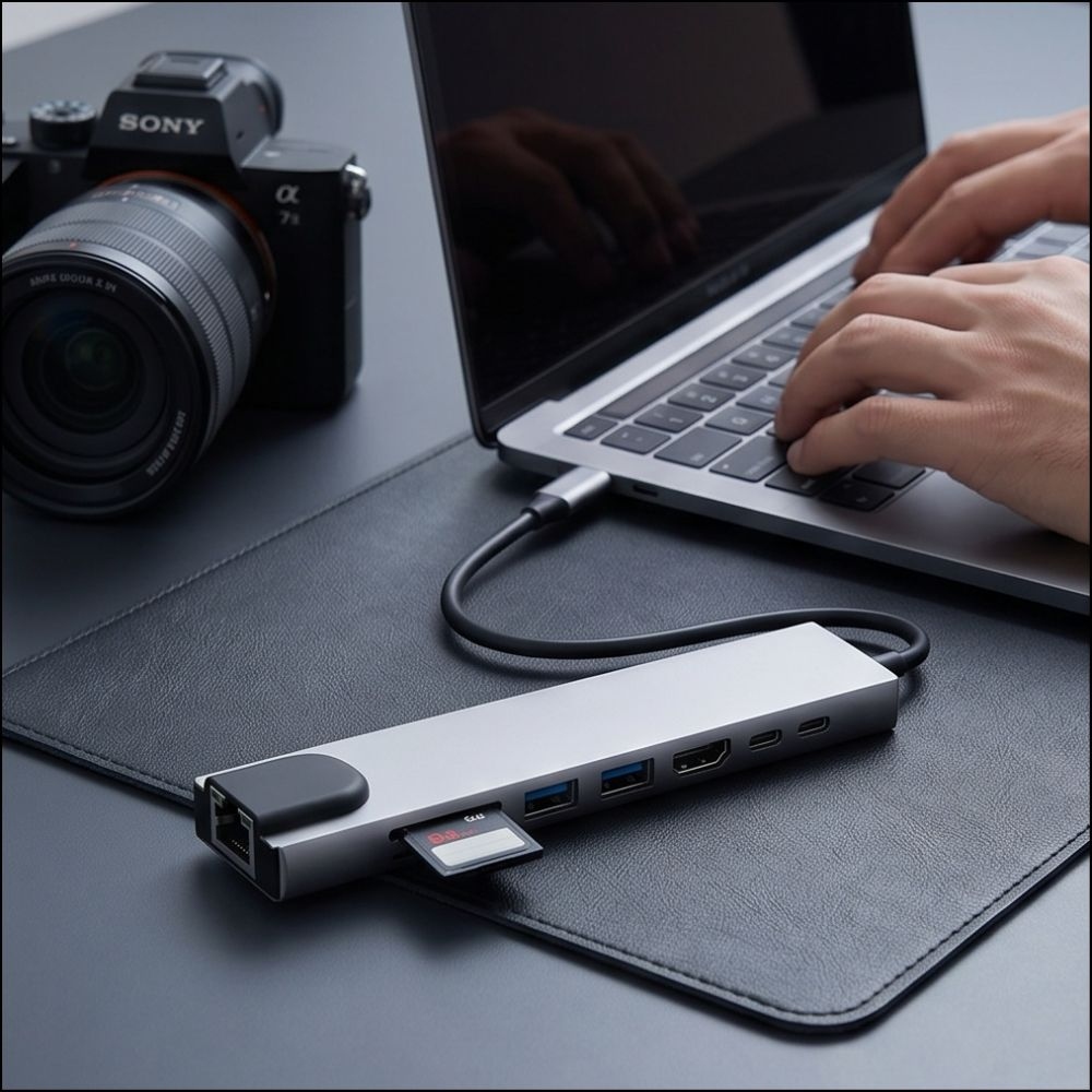 Tech-Protect HB09 USB-C adaptér 8v1 s HDMI, USB, RJ45 a čtečkou karet