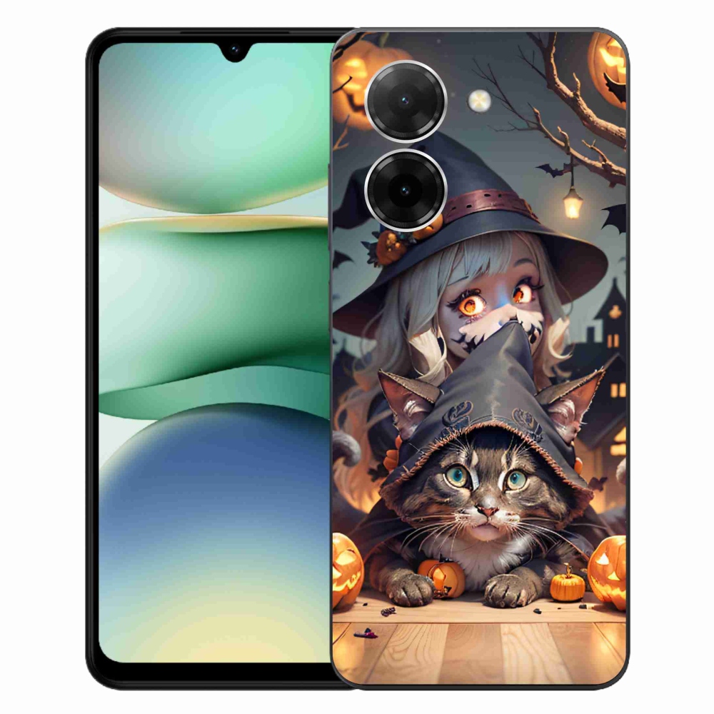 Gelový kryt mmCase na Xiaomi Redmi A5 (171.7x77.8x8.3mm) - čarodějnice s kočkou