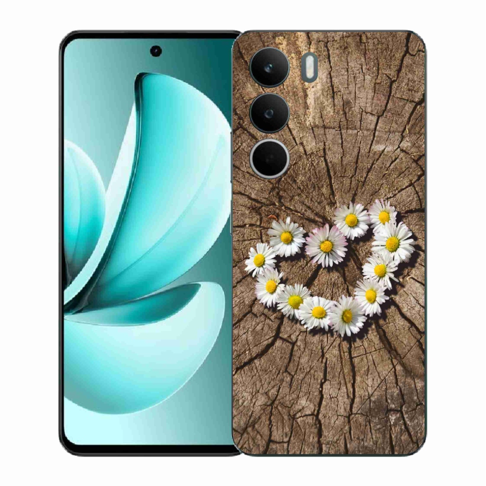 Gelový kryt mmCase na Realme C71 - srdce z kopretin