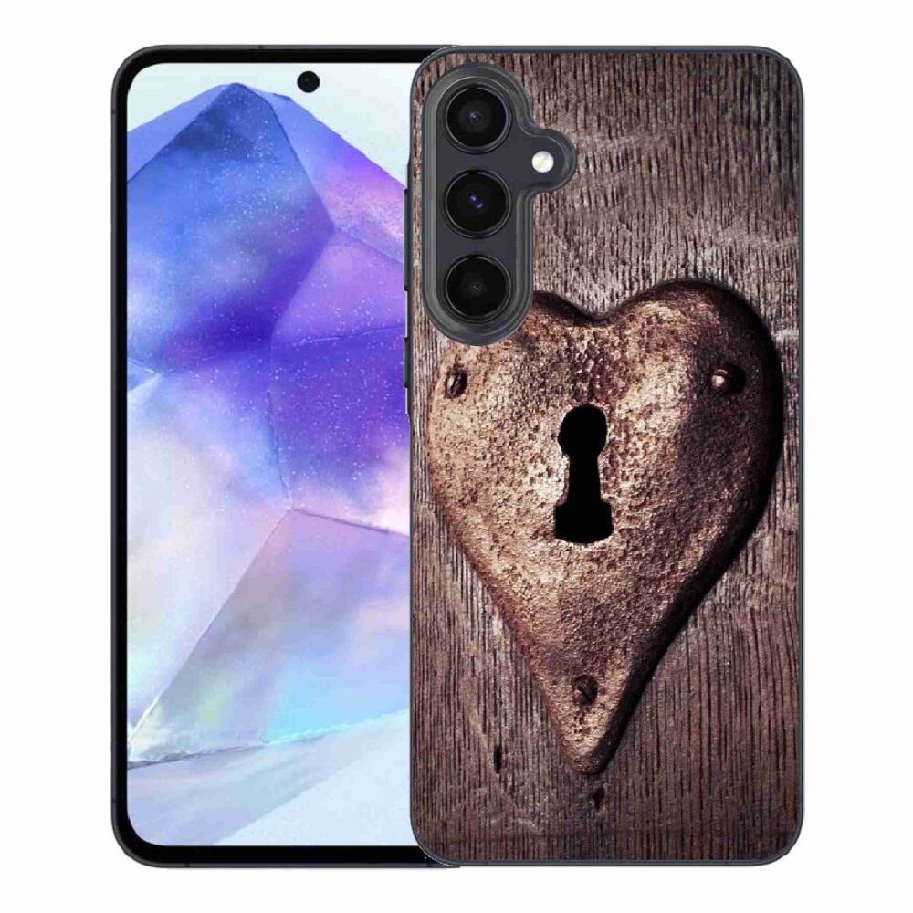 Gelový kryt mmCase na Samsung Galaxy A55 5G - zámek ve tvaru srdce