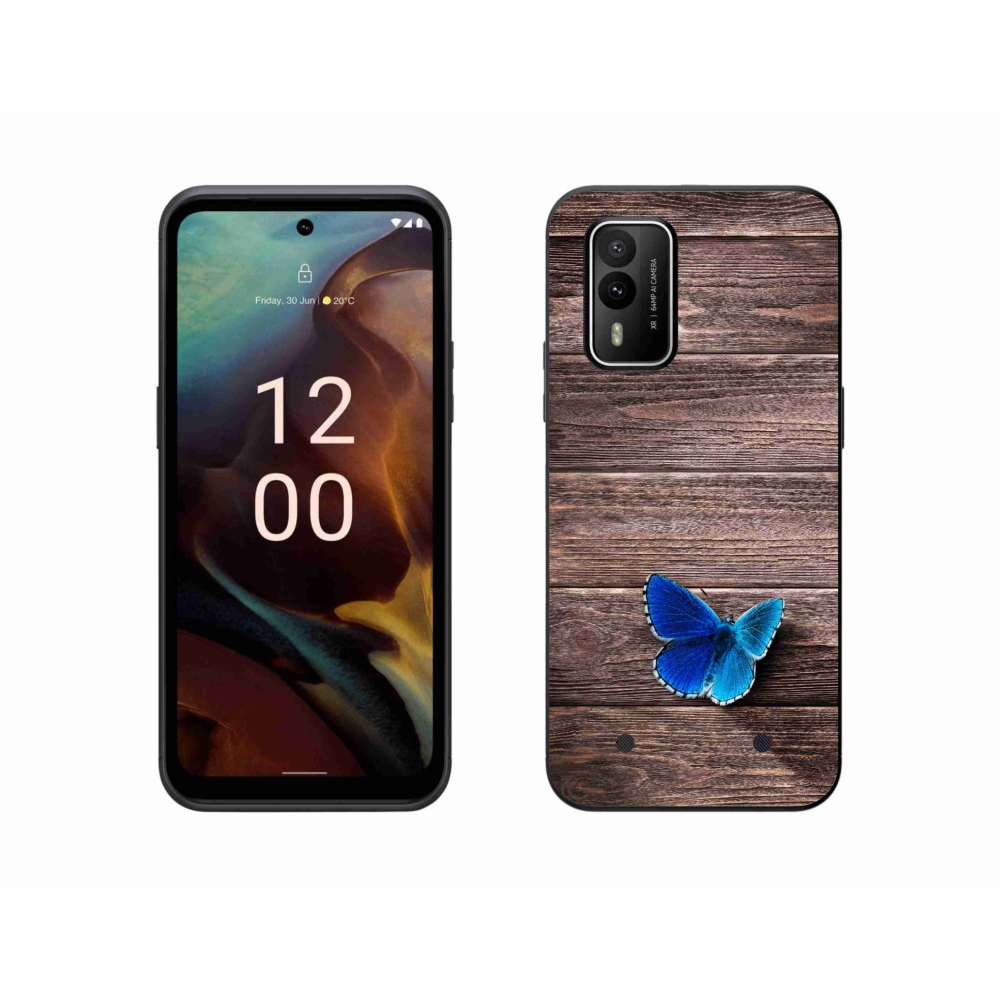 Gelový kryt mmCase na Nokia XR21 - modrý motýl 1