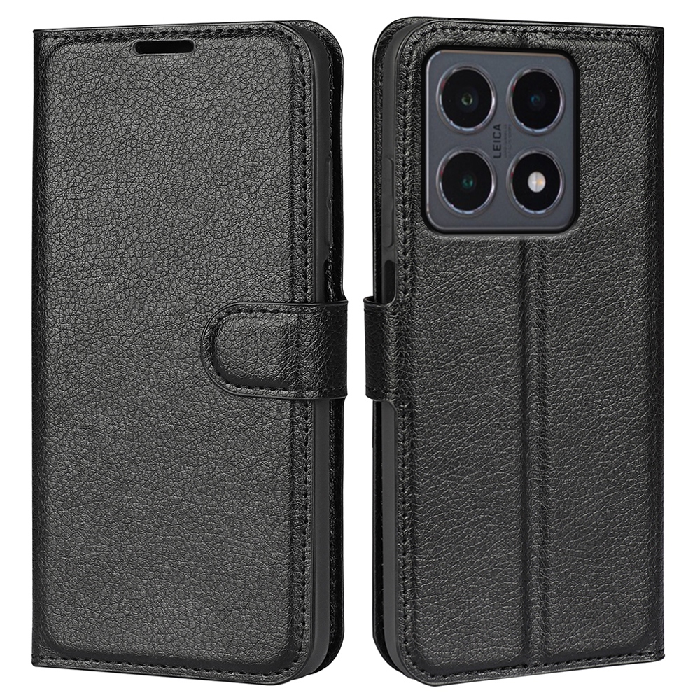 Litchi knížkové pouzdro na Xiaomi 15T - černé