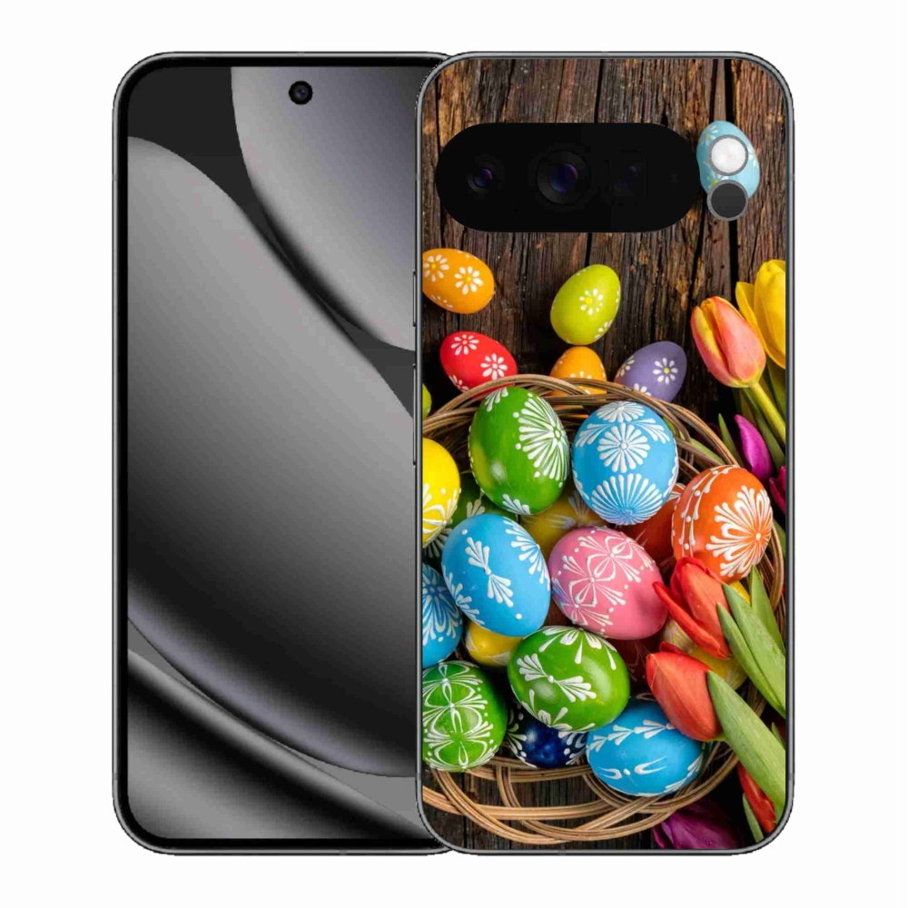 Gelový kryt mmCase na Google Pixel 10 Pro XL - velikonoční vajíčka