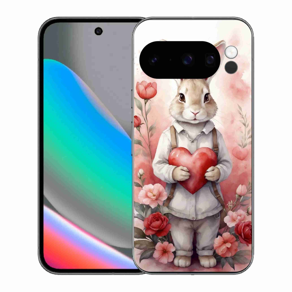 Gelový kryt mmCase na Google Pixel 10 Pro - zajíc se srdíčkem