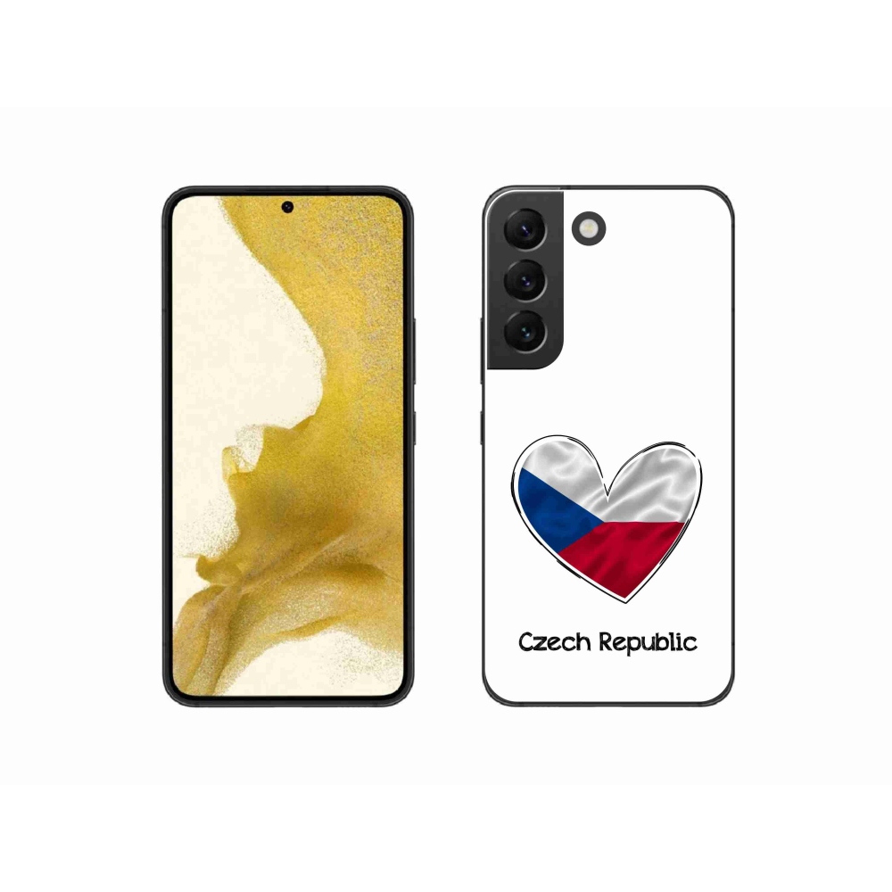 Gelový kryt mmCase na Samsung Galaxy S22 5G - vlajka srdce bílé pozadí