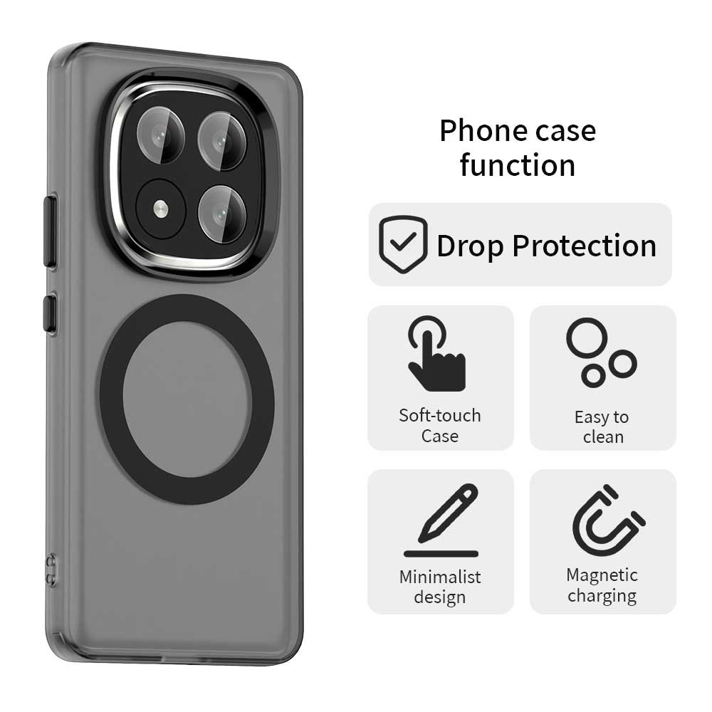 Candy gelový obal s MagSafe na Xiaomi Redmi Note 14 Pro+ 5G - černý