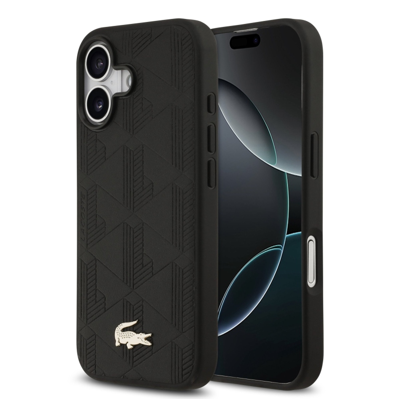 Lacoste PU Nomogramme Gold Logo MagSafe Zadní Kryt pro iPhone 17 Black