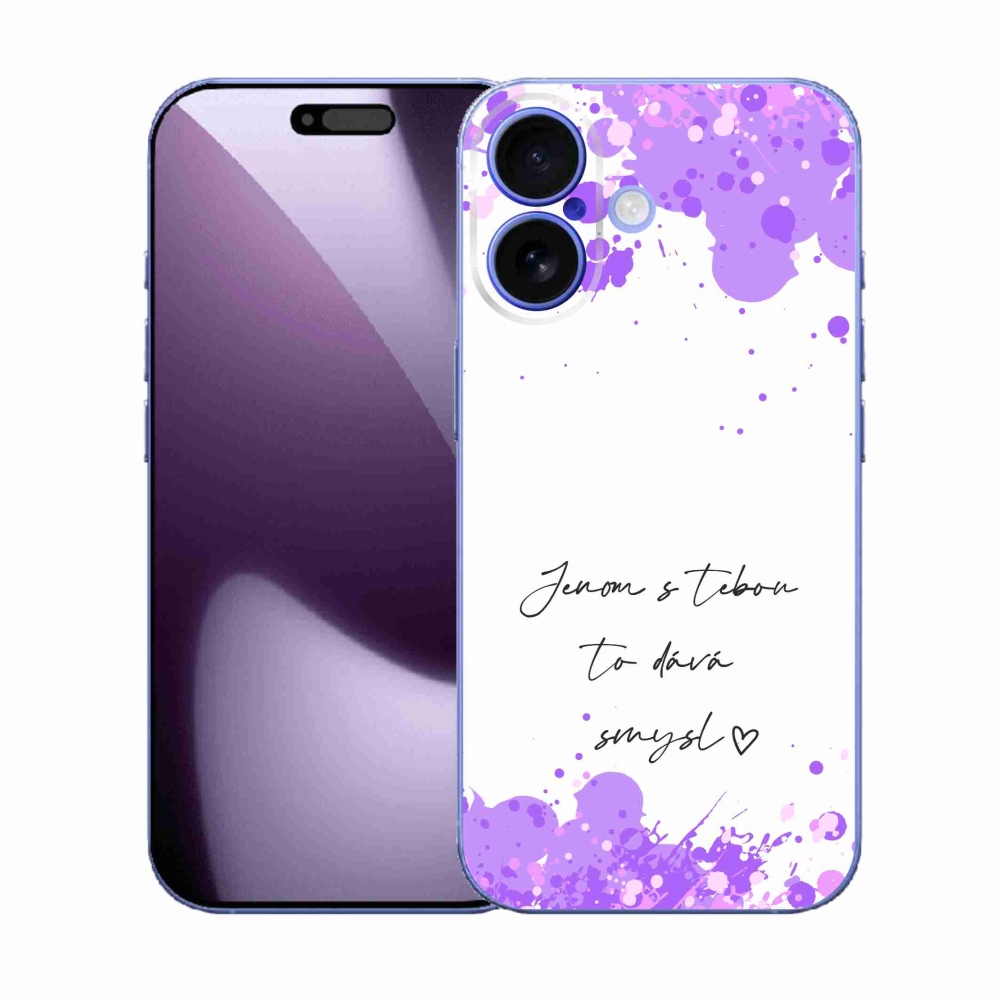 Gelový kryt mmCase na iPhone 17 - zamilovaný text bílé pozadí