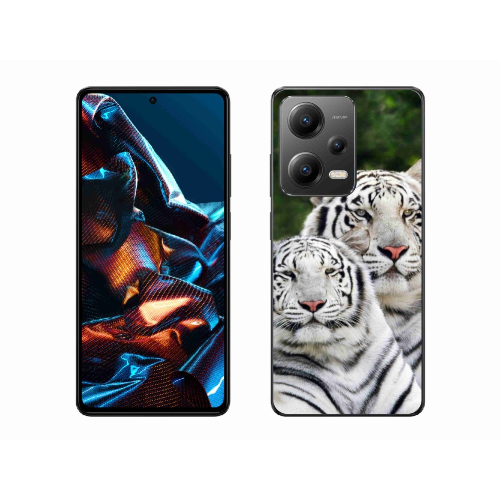 Gelový obal mmCase na mobil Xiaomi Redmi Note 12 Pro 5G - bílí tygři