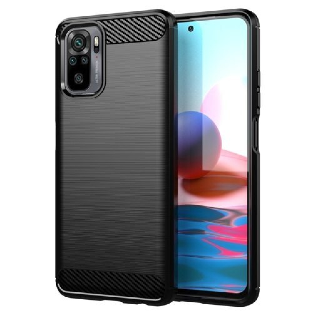 Carbon odolný gelový obal na Xiaomi Redmi Note 10 4G/Redmi Note 10S/Poco M5s - černý
