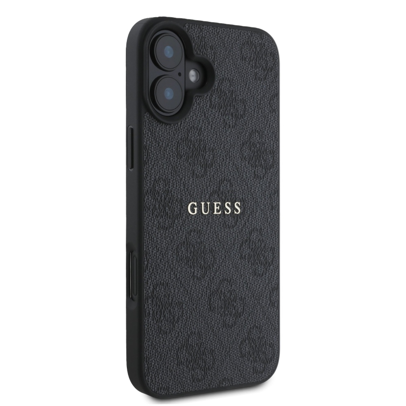 Guess PU 4G Classic Logo MagSafe Zadní Kryt pro iPhone 16 Plus Black