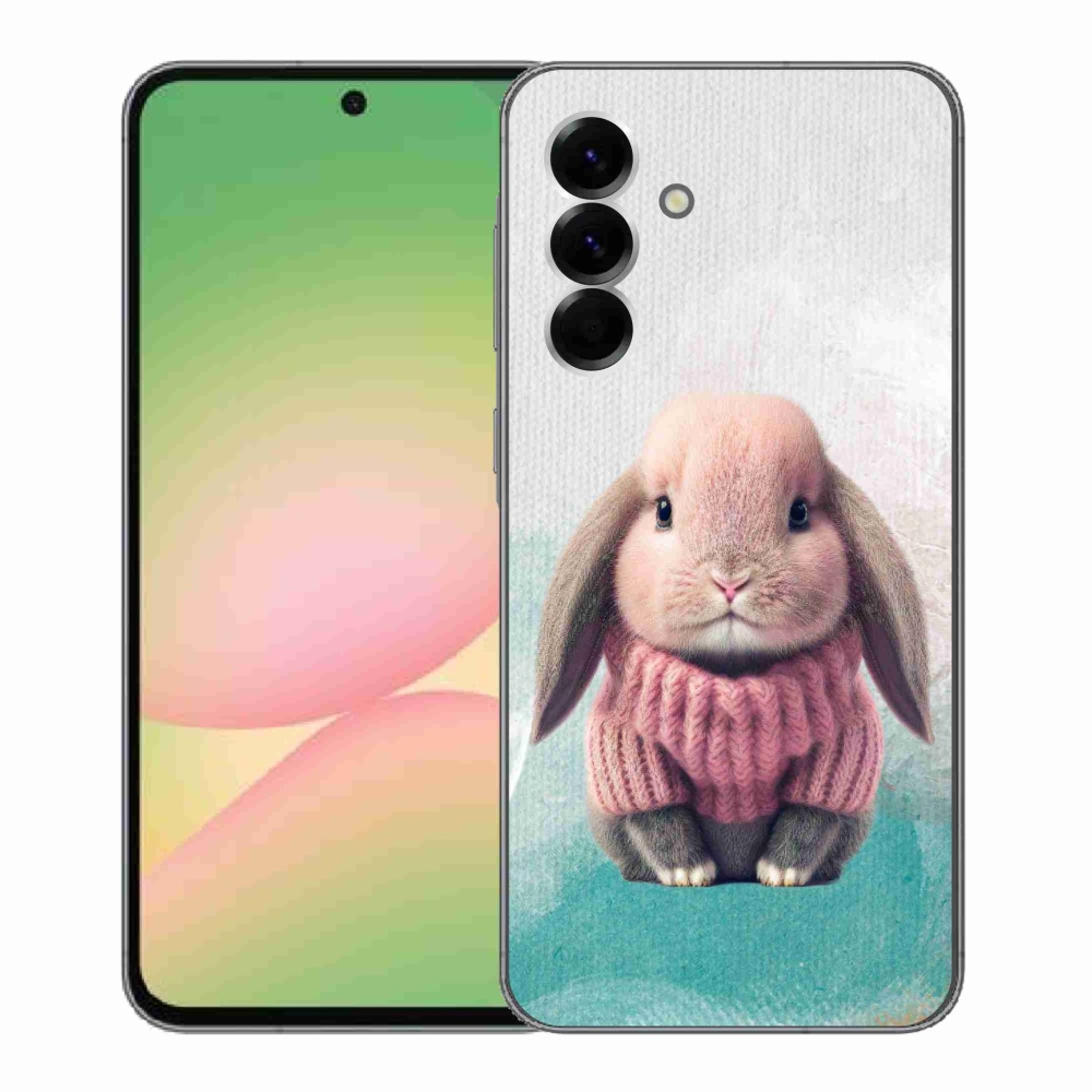 Gelový kryt mmCase na Samsung Galaxy A56 5G - králíček ve svetru