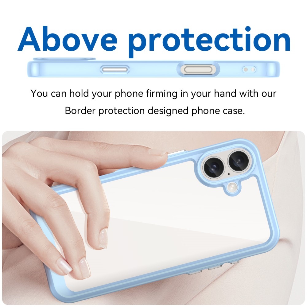 Gelový obal s pevnými zády na iPhone 16 - modrý
