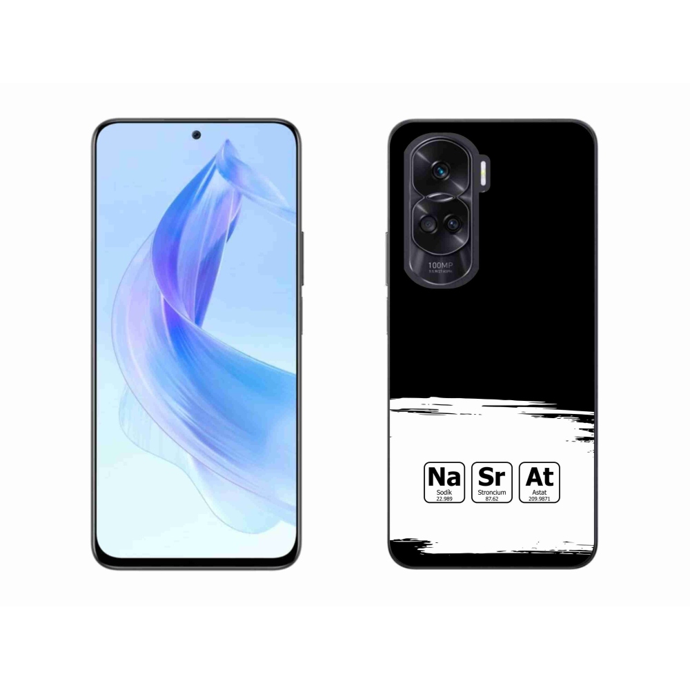 Gelový kryt mmCase na Honor 90 Lite - chemické prvky bíločerné pozadí