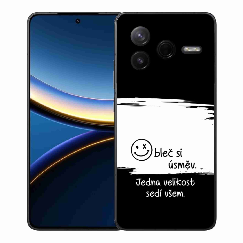 Gelový kryt mmCase na Xiaomi Poco F7 Pro - vtipný text 8 bíločerné pozadí