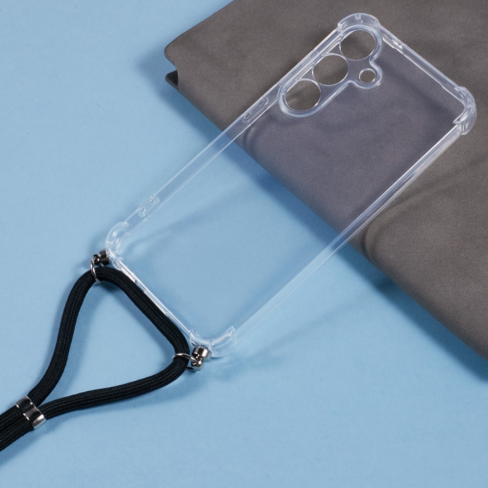 Průhledný gelový obal se šňůrkou na Samsung Galaxy S25+