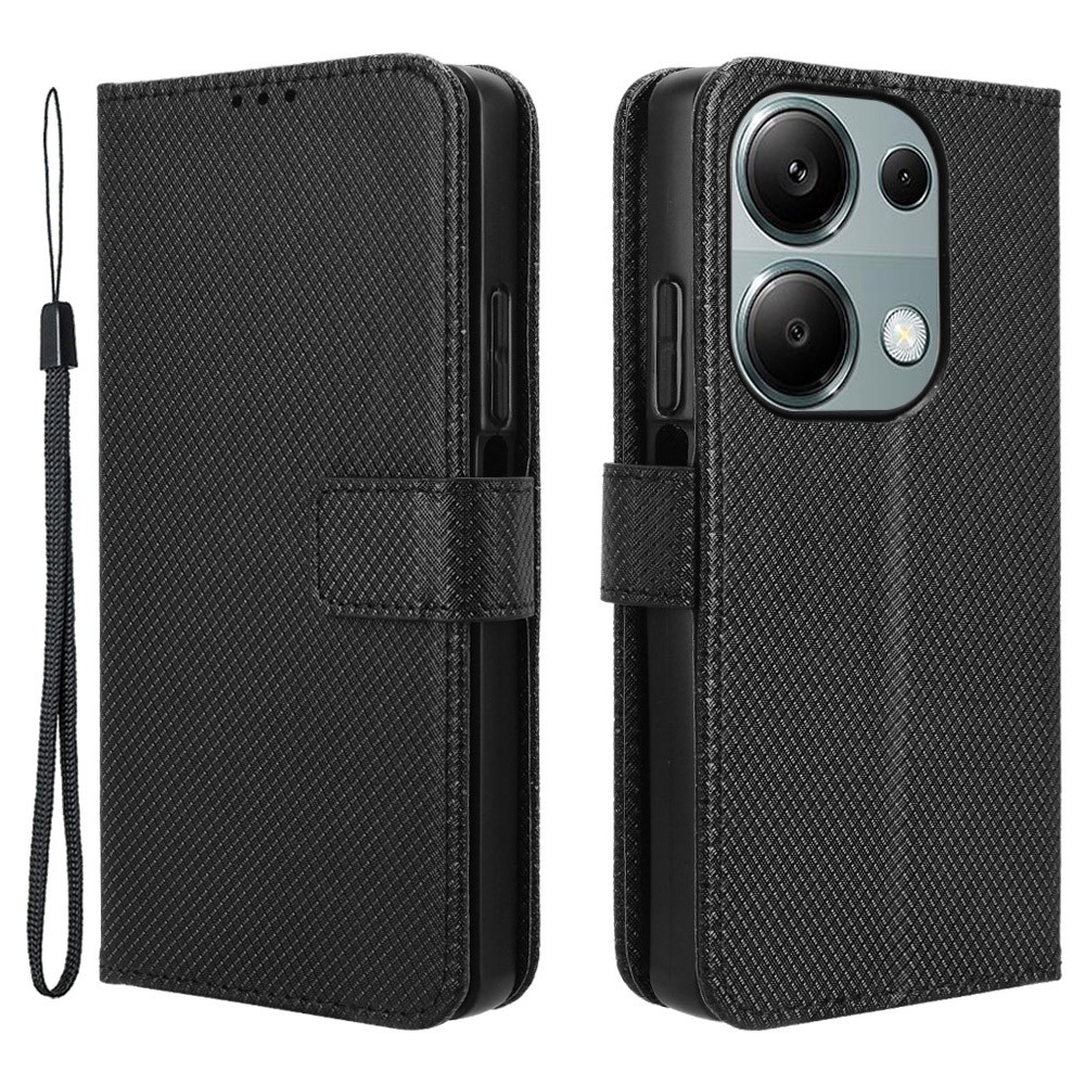Diamond knížkové pouzdro na Xiaomi Redmi Note 14S/Note 13 Pro 4G/Poco M6 Pro - černé