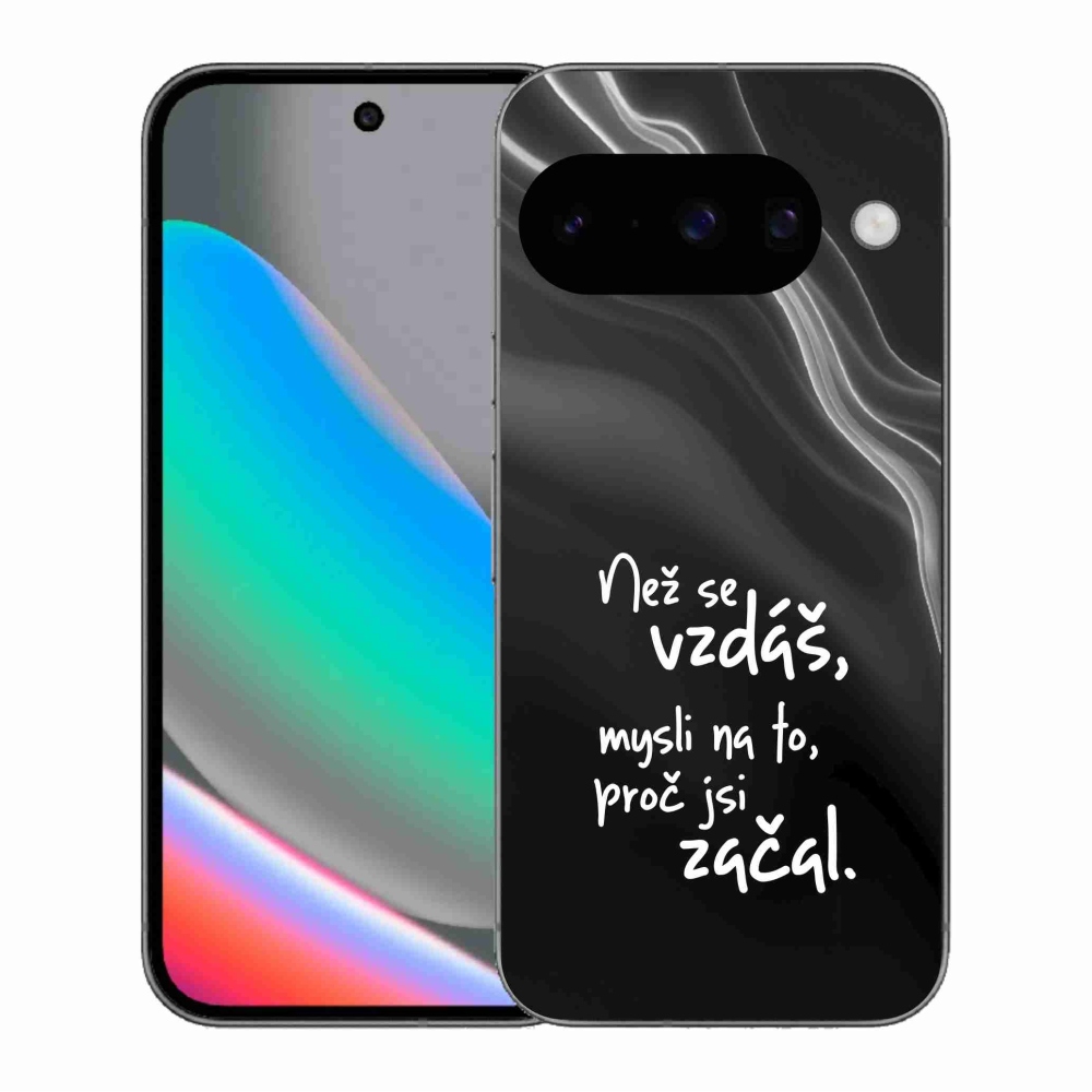 Gelový kryt mmCase na Google Pixel 10 - citát 2 černé pozadí