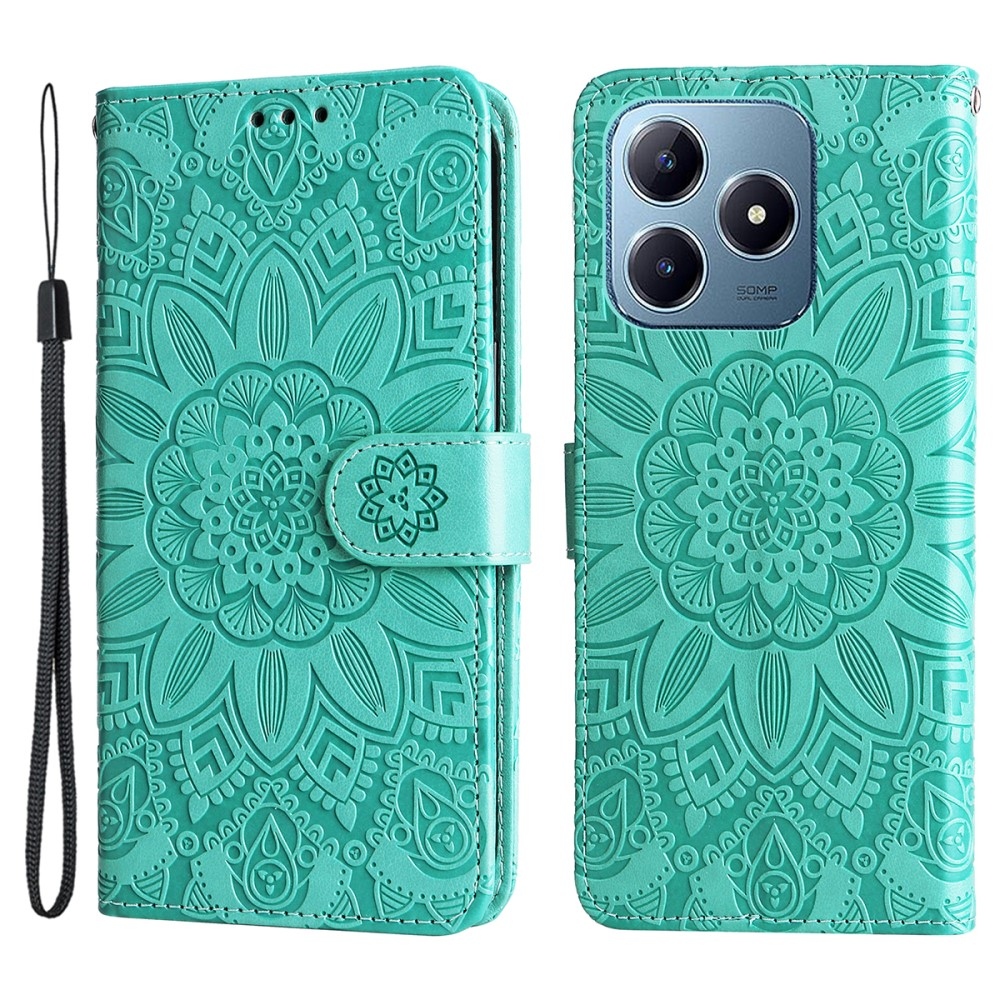 Sunflower knížkové pouzdro na Realme Note 60 - modrozelené