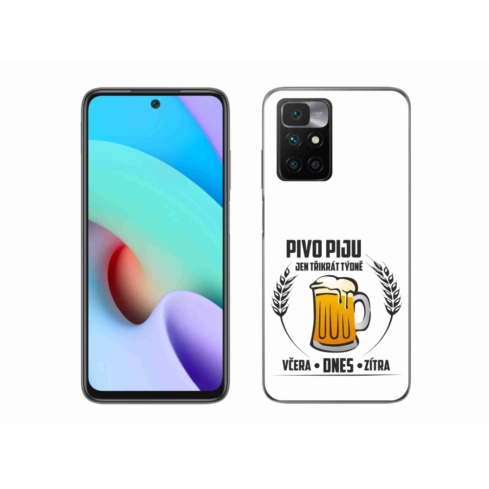 Gelový kryt mmCase na Xiaomi Redmi 10/Redmi 10 (2022) - pivní motiv bílé pozadí
