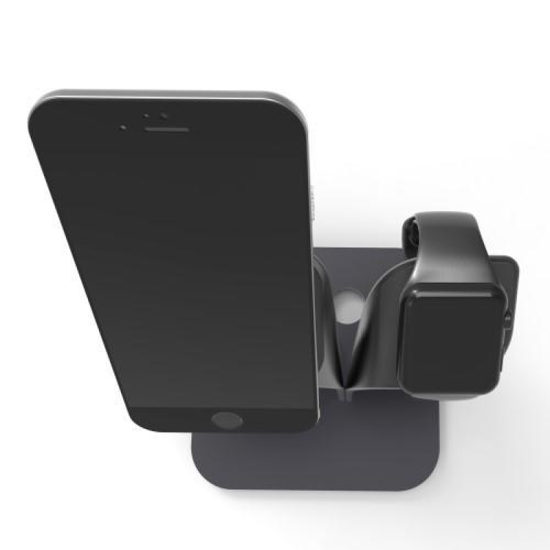 Alloy elegantní stojánek pro nabíjení Apple Watch a iPhone - černý