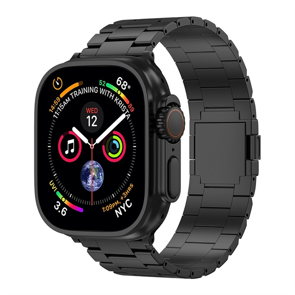 Alloy titanový řemínek na Apple Watch Ultra 4/3/2/1 49mm/12/11/10 46mm - černý