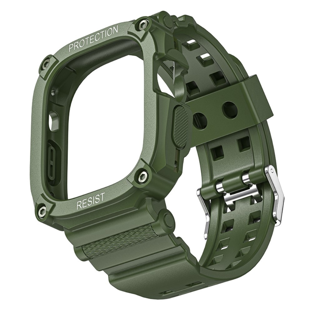 Integral ochranné silikonové pouzdro s řemínkem na Apple Watch Ultra 49mm - zelené