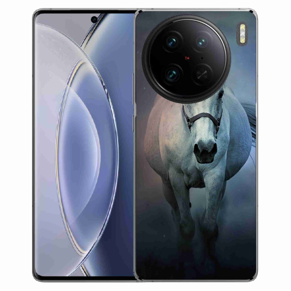 Gelový obal mmCase na Vivo X90 Pro - běžící bílý kůň
