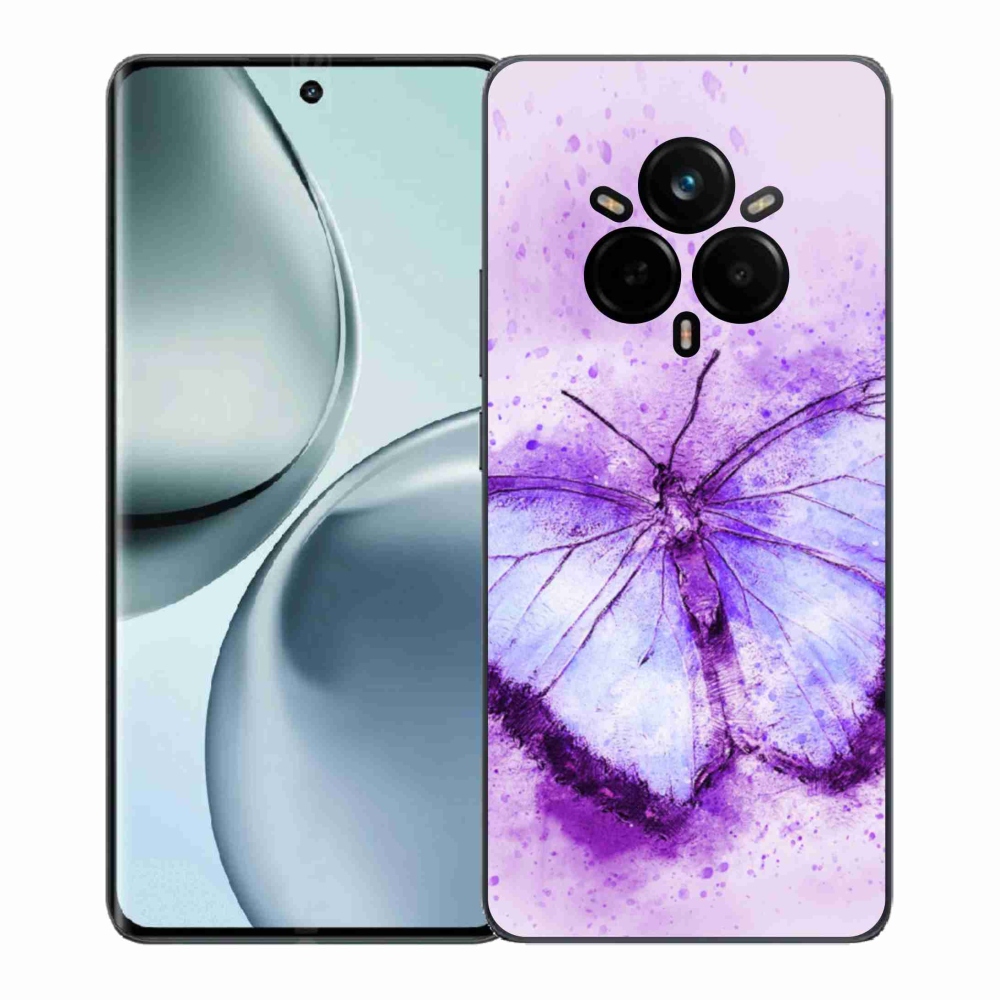 Gelový kryt mmCase na Realme 14 Pro+ 5G - fialový motýl