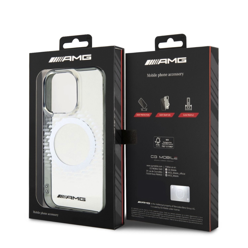 AMG PC/TPU Rhombuses Magsafe Zadní Kryt pro iPhone 15 Pro - průhledný