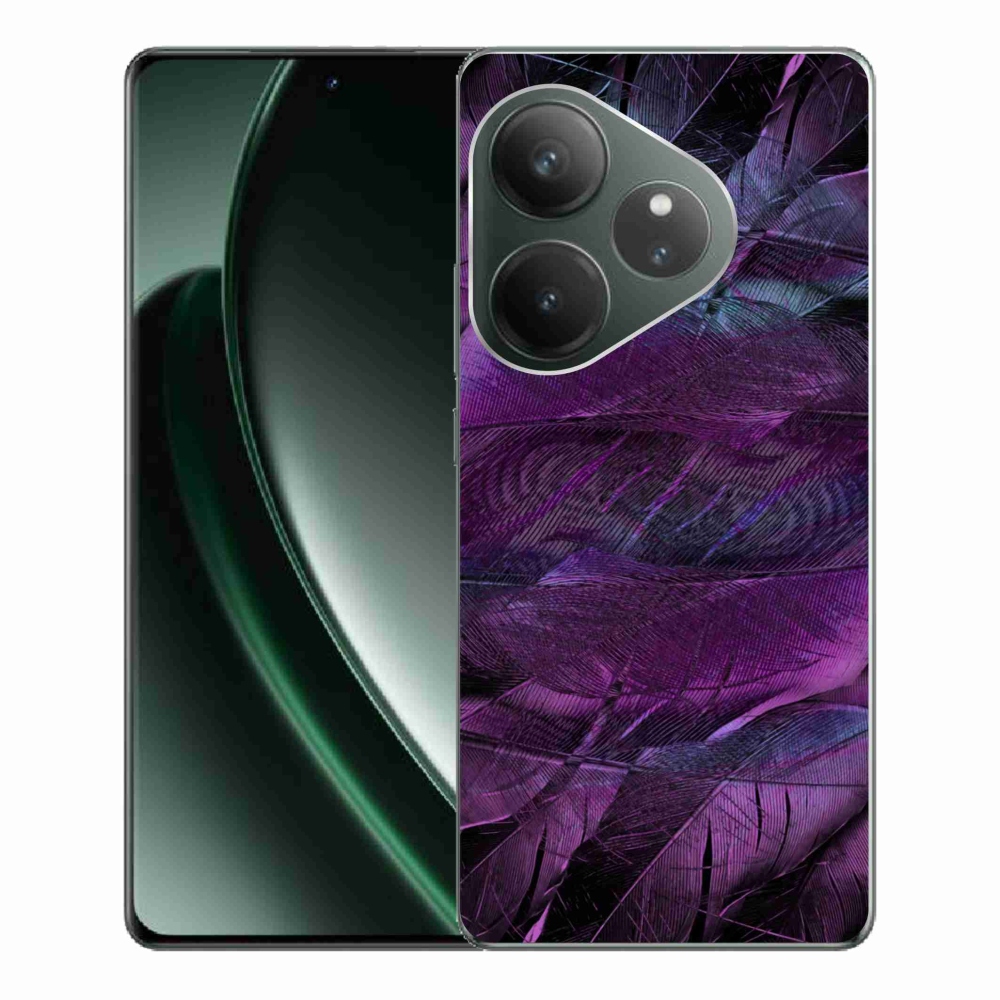 Gelový kryt mmCase na Realme GT 6 5G/GT 6T 5G - fialová pírka