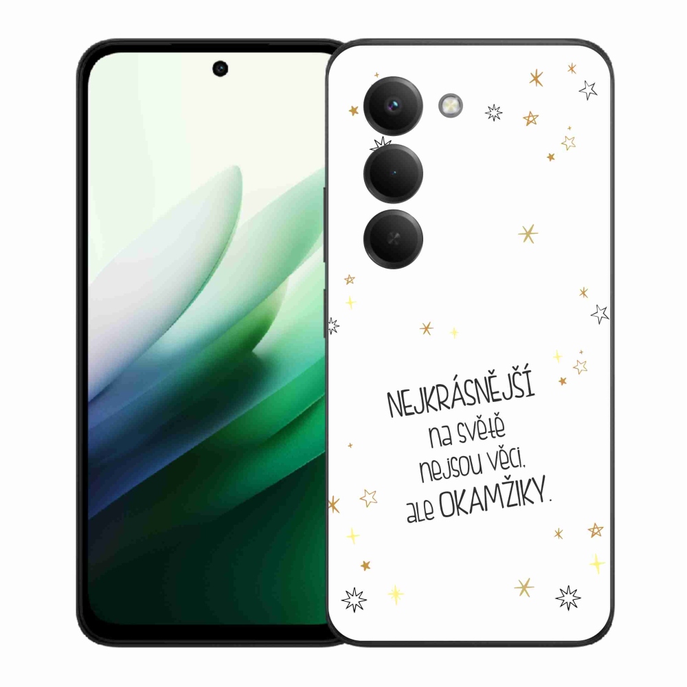 Gelový kryt mmCase na Xiaomi Redmi 15 5G (169mm) - citát 4 bílé pozadí