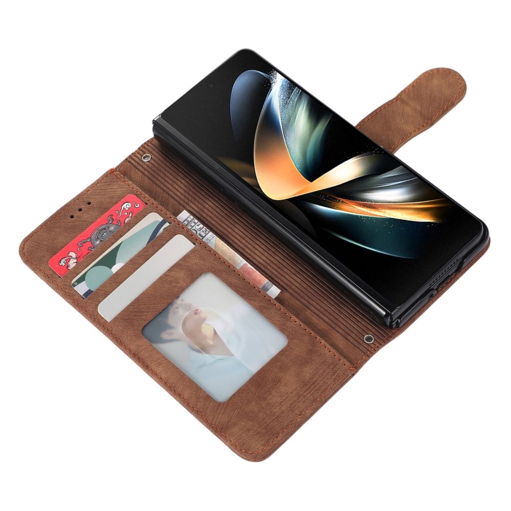 Wallet knížkové pouzdro na Samsung Galaxy Z Fold5 5G - hnědé