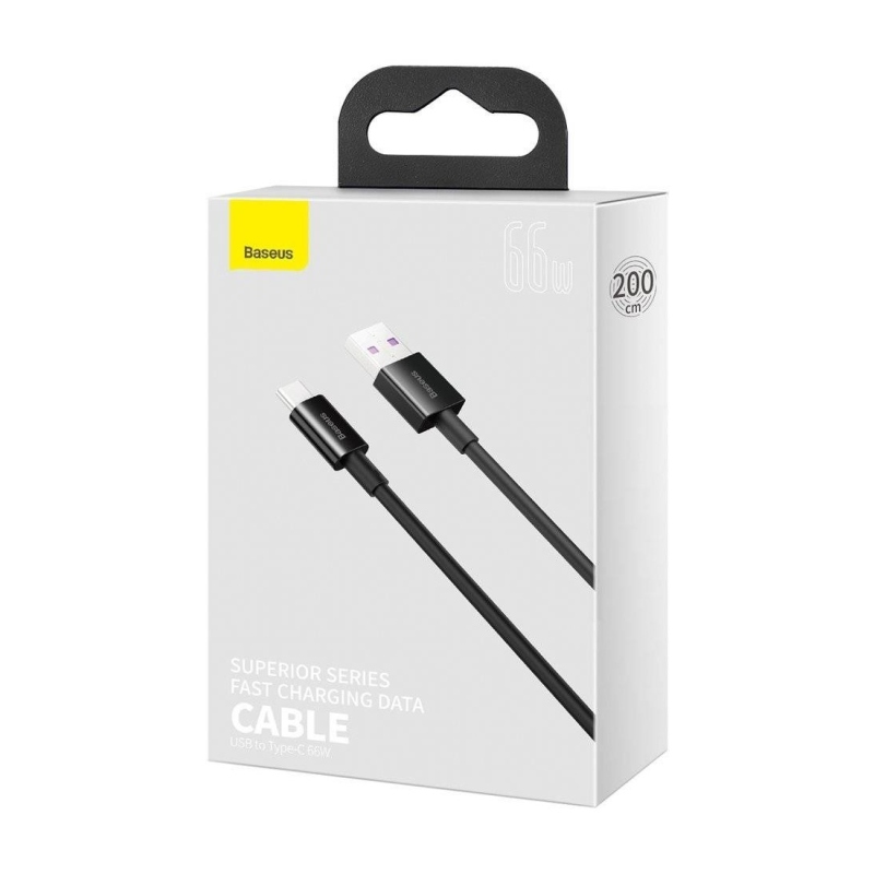 Baseus Superior Series Fast Charging Datový Kabel USB-A/USB-C 66W 2m Black