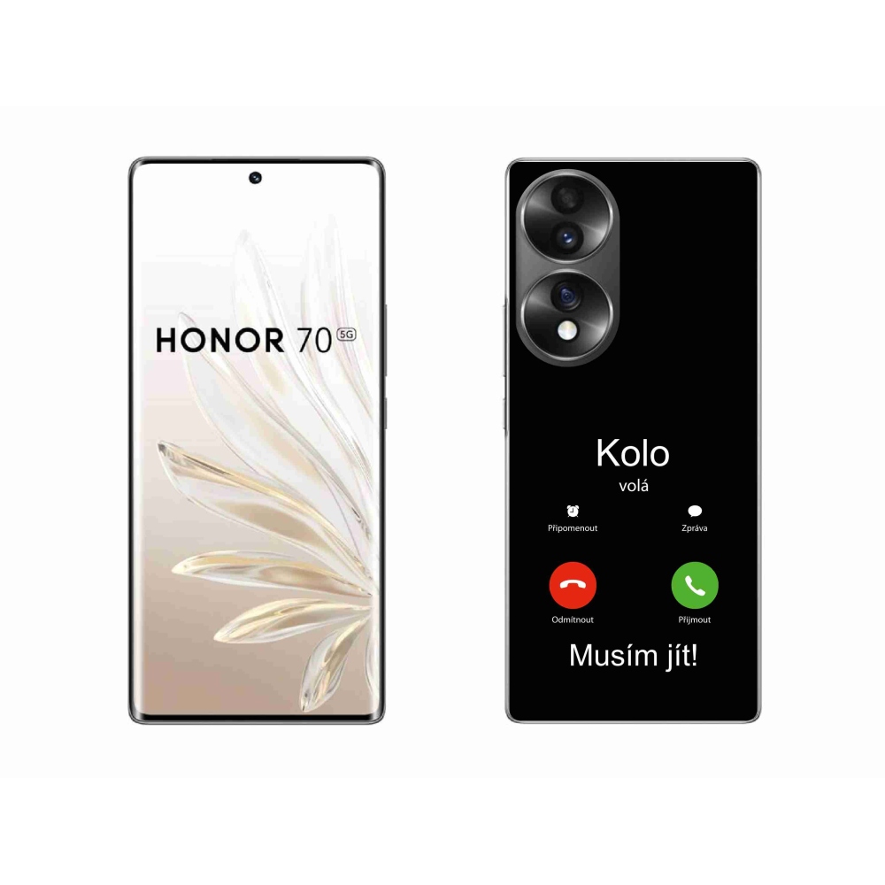 Gelový kryt mmCase na Honor 70 - kolo volá černé pozadí