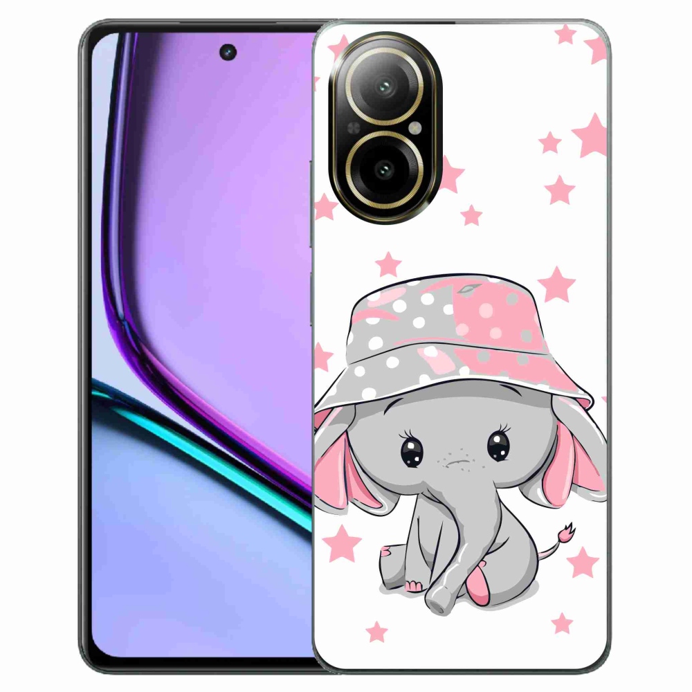 Gelový kryt mmCase na Realme C67 - růžový slon