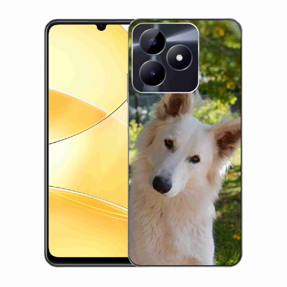 Gelový kryt mmCase na Realme C51/C53 - bílý švýcarský ovčák 1