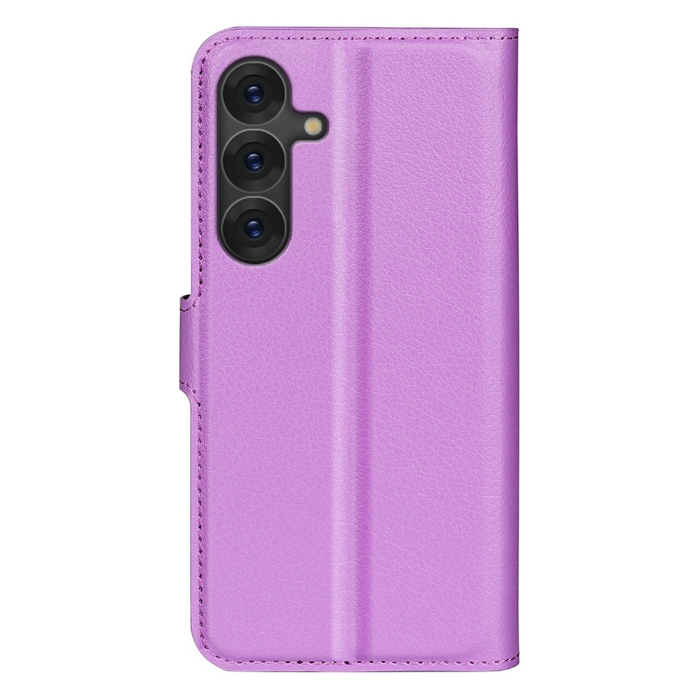 Litchi knížkové pouzdro na Samsung Galaxy S25 - fialové