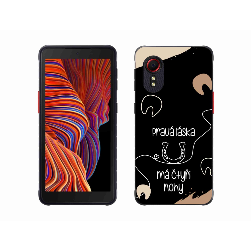 Gelový kryt mmCase na Samsung Galaxy Xcover 5 - koňský motiv černé pozadí