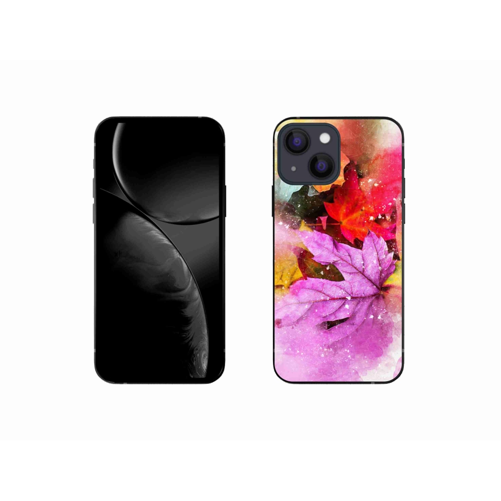 Gelový kryt mmCase na iPhone 13 mini 5.4 - barevné listy